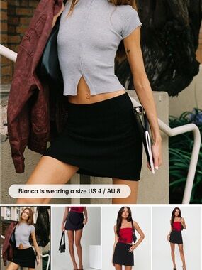 Princess Polly Black Mini Skirt NWT